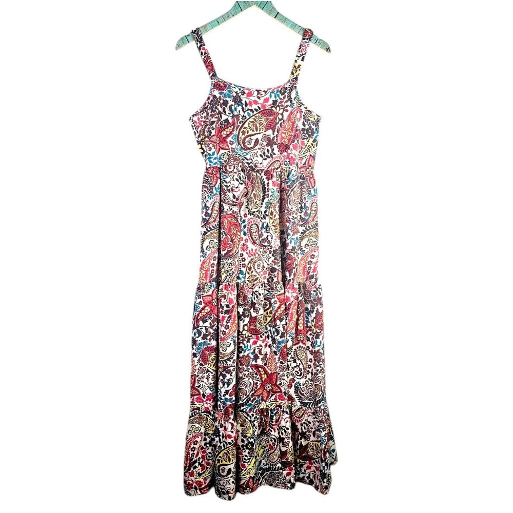 Brand of Gypsies BOG Collection Stretchy Strap Tiered Maxi Summer Dress, Sz M